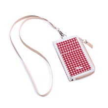 Load image into Gallery viewer, Zipper Id Card Wallet Plaid Maroon
