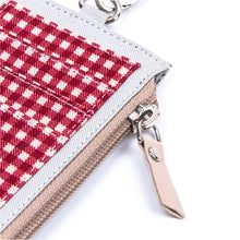 Load image into Gallery viewer, Zipper Id Card Wallet Plaid Maroon
