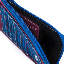 Load image into Gallery viewer, Zipper Id Card Wallet Blue Maroon
