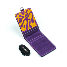 Load image into Gallery viewer, Bifold Id Card Wallet SMF Purple Yellow

