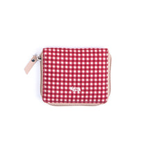 Load image into Gallery viewer, Zipper Wallet Plaid Maroon
